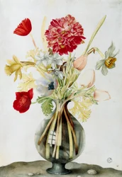 Glasvase mit einem Blumenstrauß